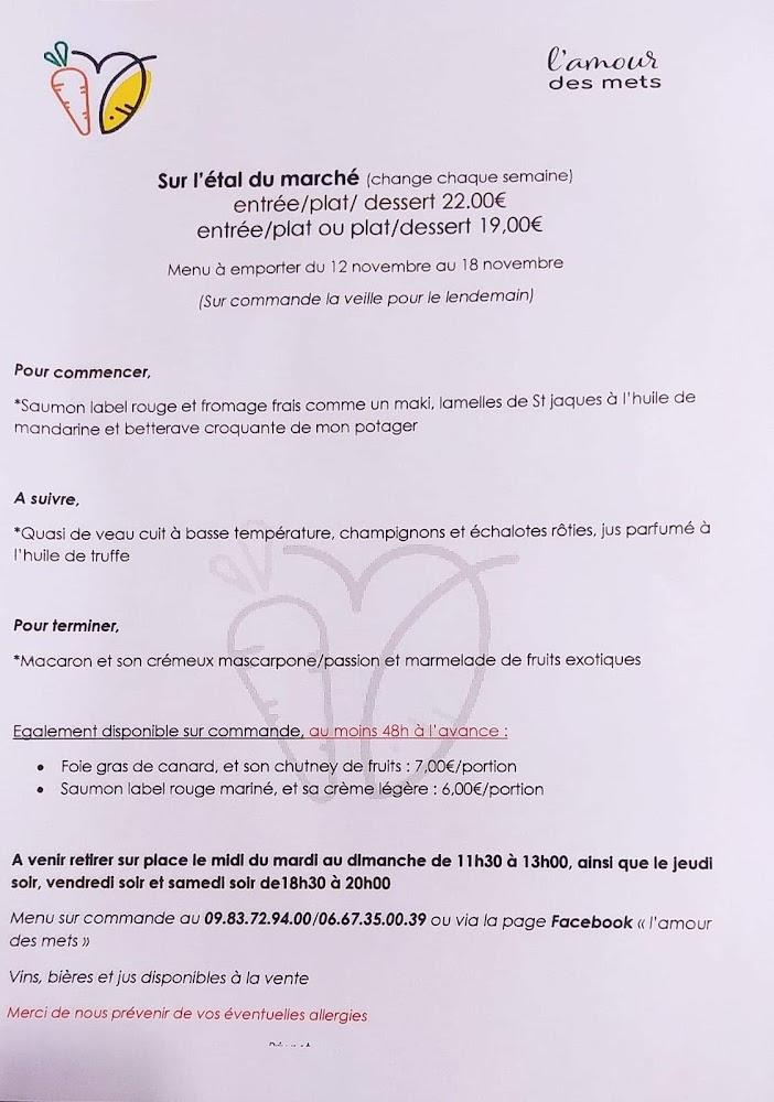 L'amour des mets - Menu Image 3